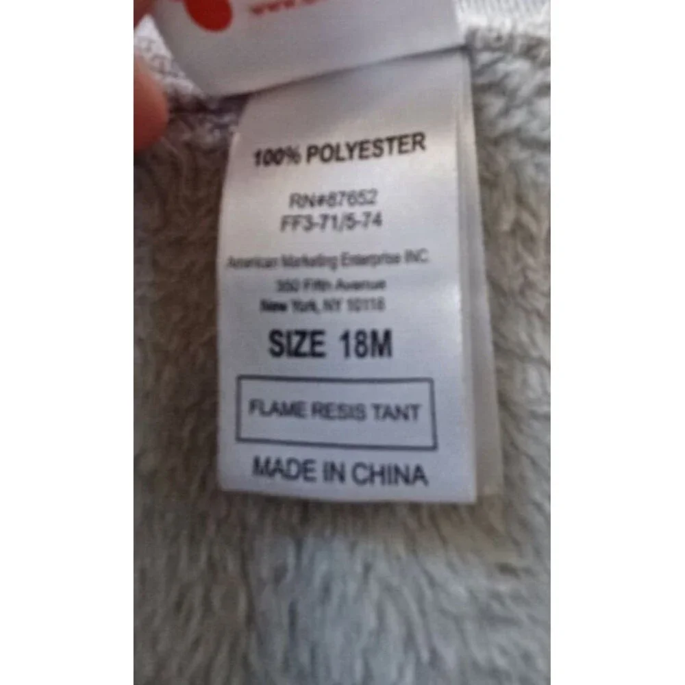 Disney Mickey Mouse 1 Piece PJs 18M Toddler Unisex Cozy‎ Comfy Fuzzy